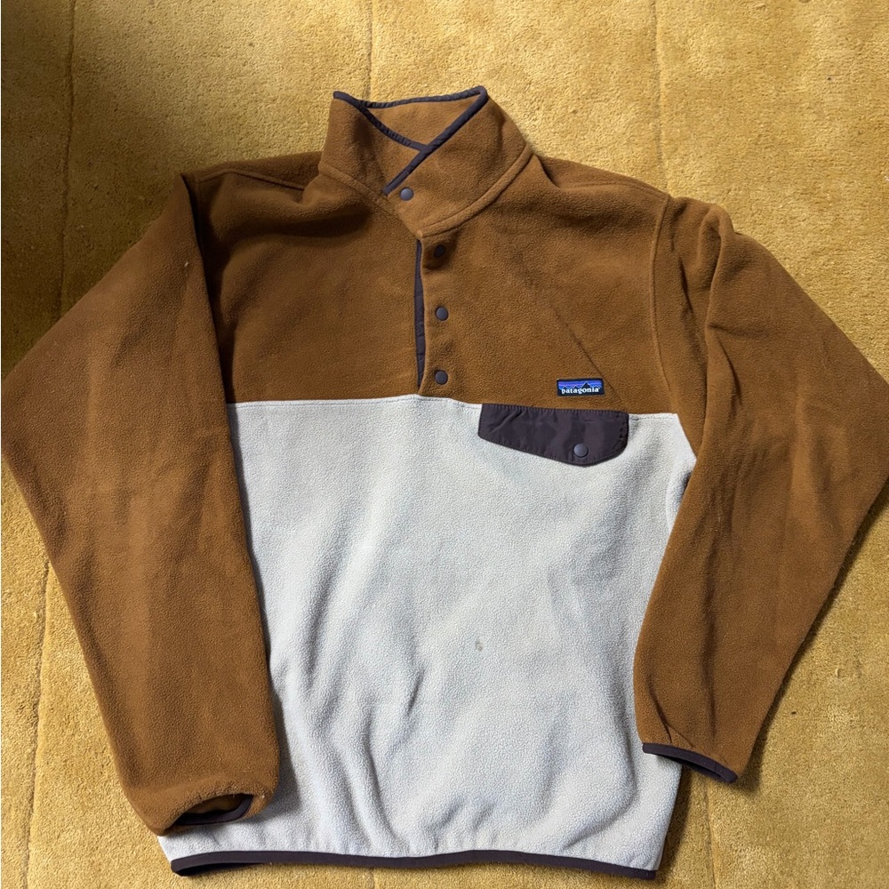 Patagonia Two-Tone Fleece Pullover - Brown & Cream